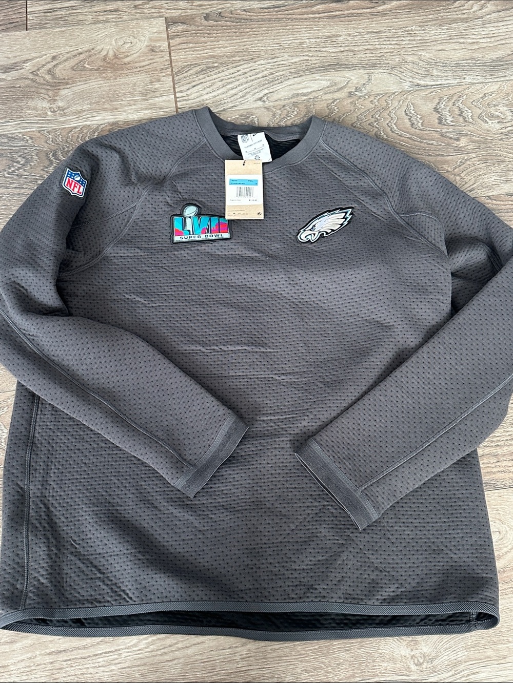 Philadelphia Eagles Men's Gray NFL Super Bowl LIVII thermal pullover